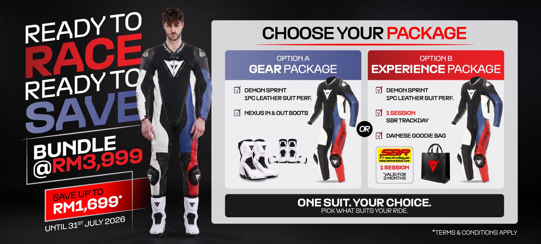READY TO RACE. READY TO SAVE