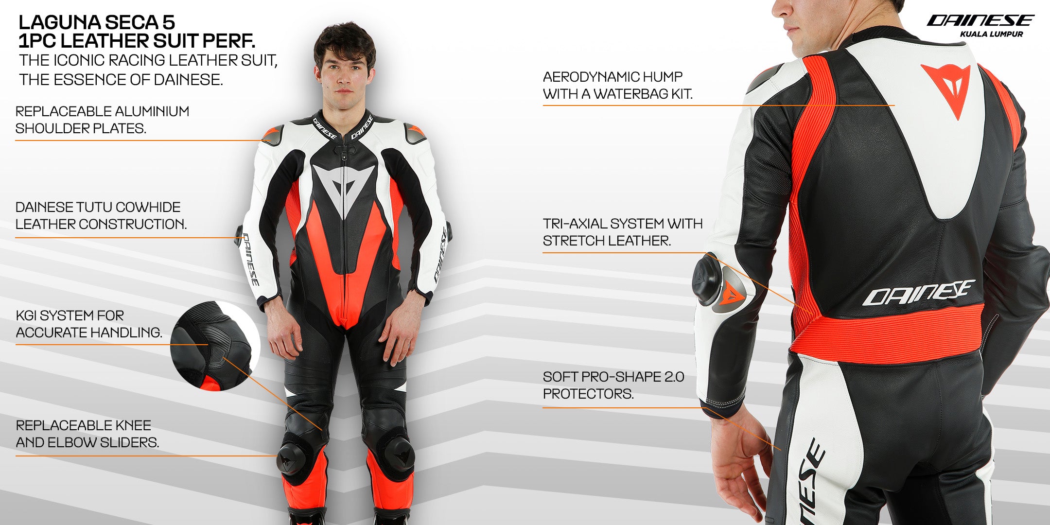 Dainese Laguna Seca 5 1Pc Suit Perforated N32 - Worldwide Shipping!